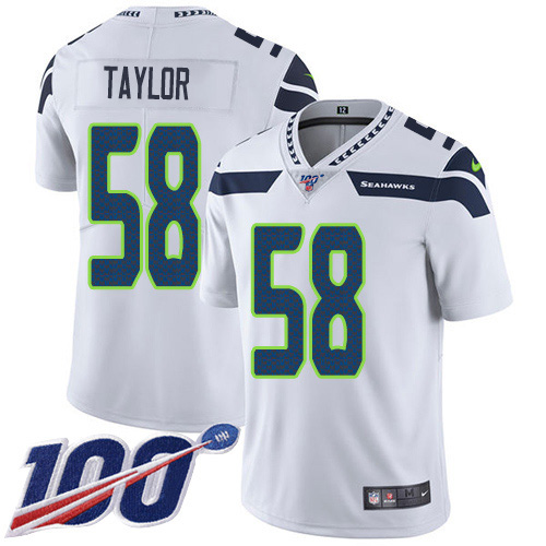Nike Seahawks #58 Darrell Taylor White Youth Stitched NFL 100th Season Vapor Untouchable Limited Jersey